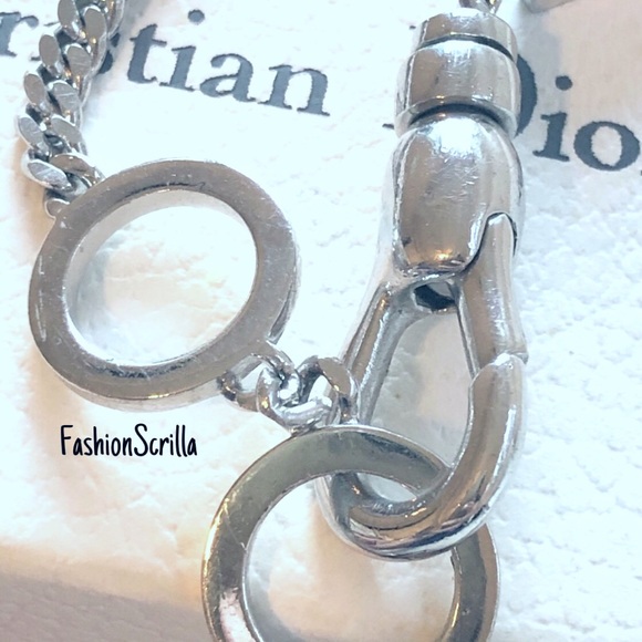 Dior 2000’s Vintage Hard Core Gambler Logo ID Curb Link Bracelet - Picture 11 of 16